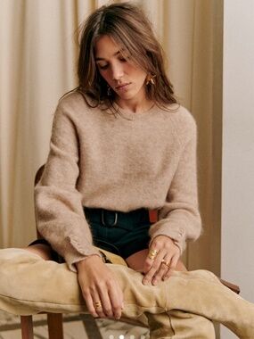 Sezane Louise Jumper - tan/beige size medium